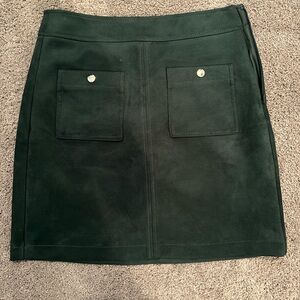LOFT Dark Green Mini Skirt
